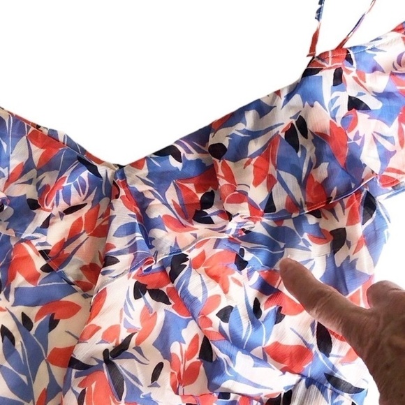 Lauren Ralph Lauren Maxi Off Shoulder Crinkled Georgette Floral Dress Size 10 - Picture 7 of 15